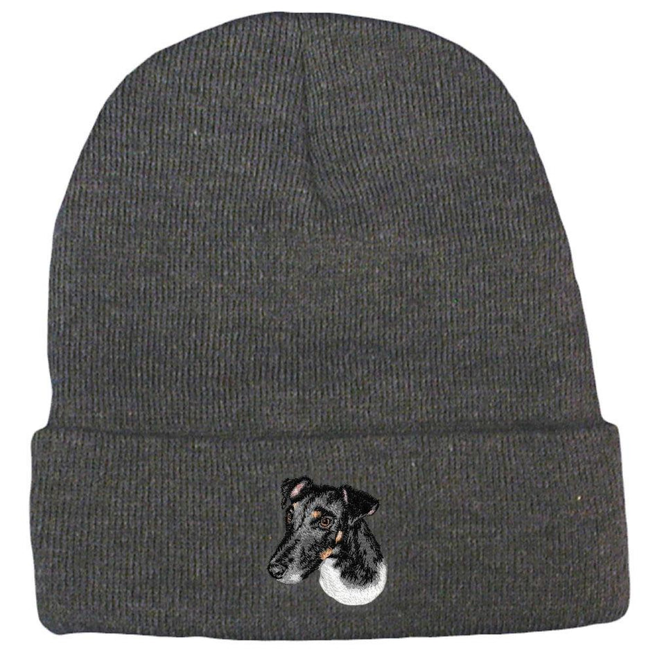 Embroidered Beanies Gray  Smooth Fox Terrier D134