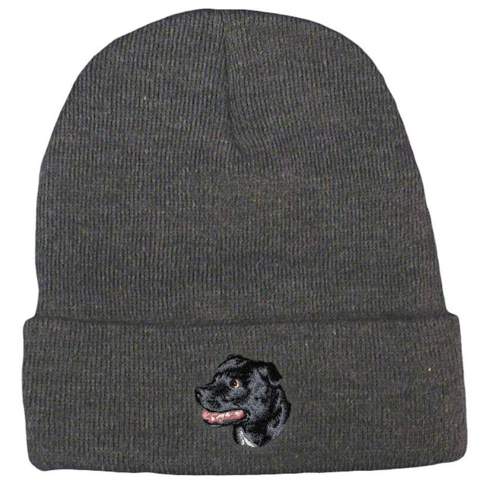 Embroidered Beanies Gray  Staffordshire Bull Terrier D113