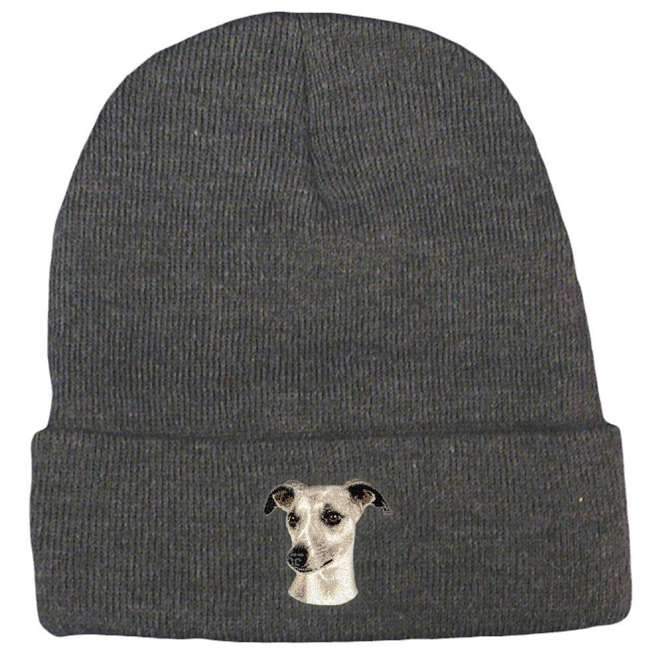 Embroidered Beanies Gray  Whippet D65