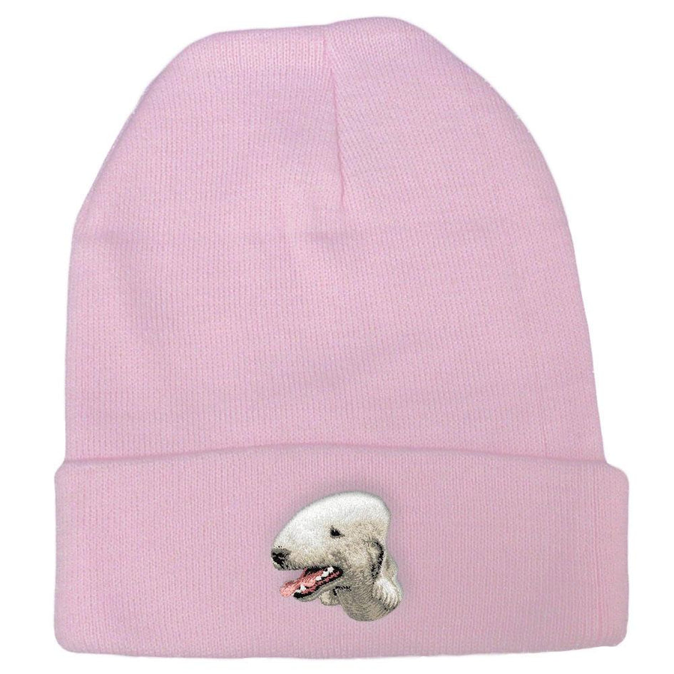 Embroidered Beanies Pink  Bedlington Terrier D35