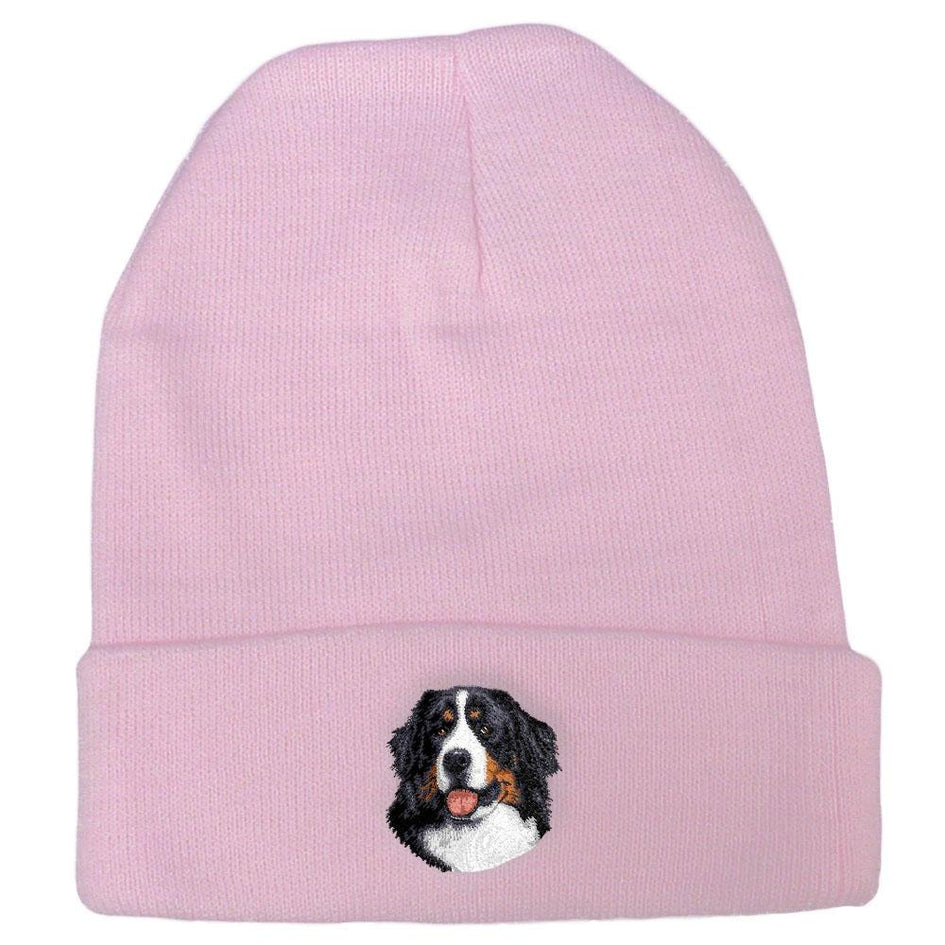 Embroidered Beanies Pink  Bernese Mountain Dog D13