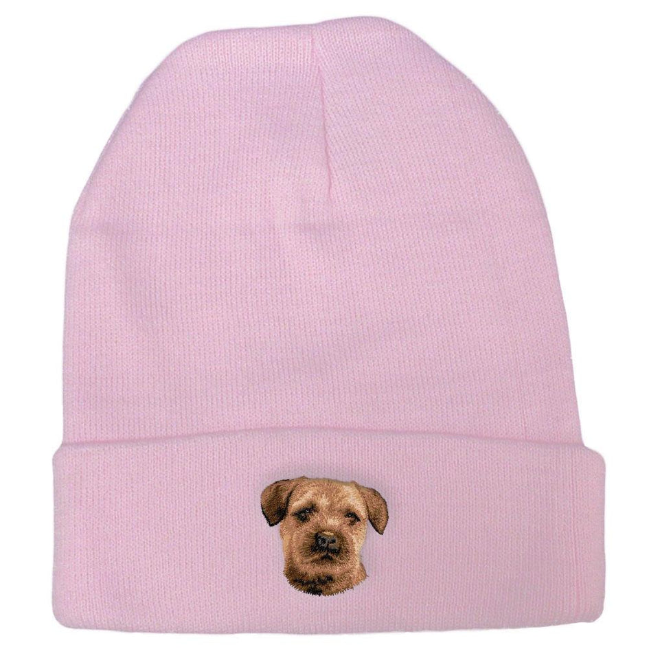 Embroidered Beanies Pink  Border Terrier D51