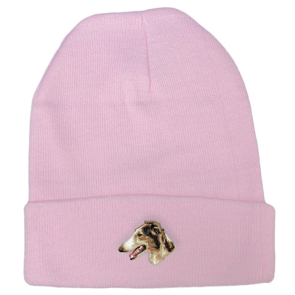 Embroidered Beanies Pink  Borzoi D43