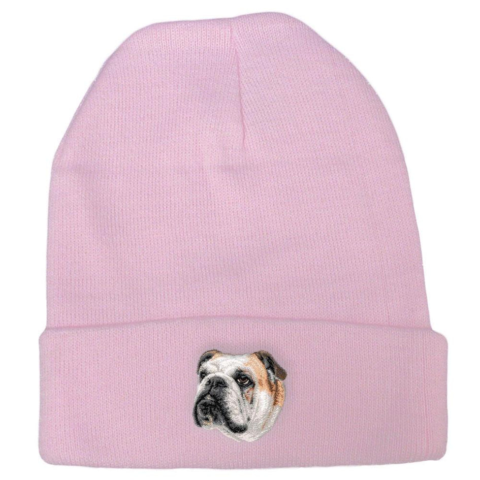 Embroidered Beanies Pink  Bulldog D59