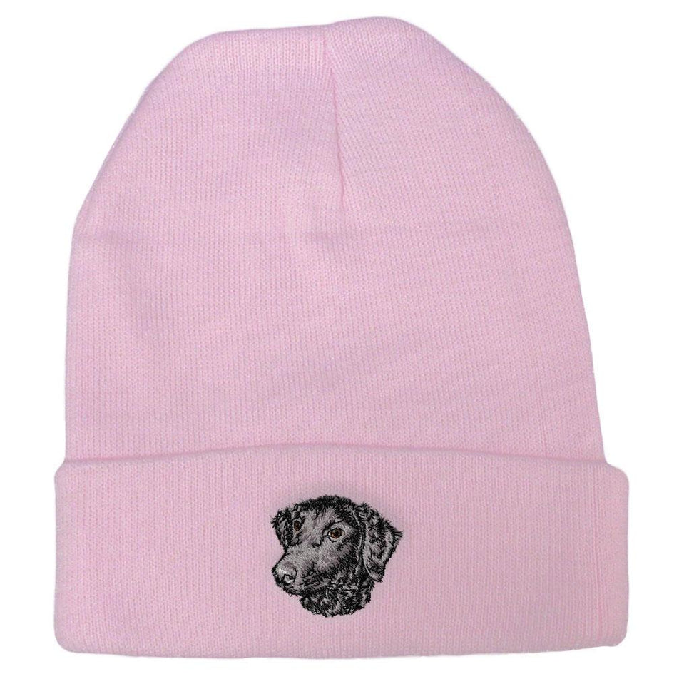 Embroidered Beanies Pink  Curly Coated Retriever D137
