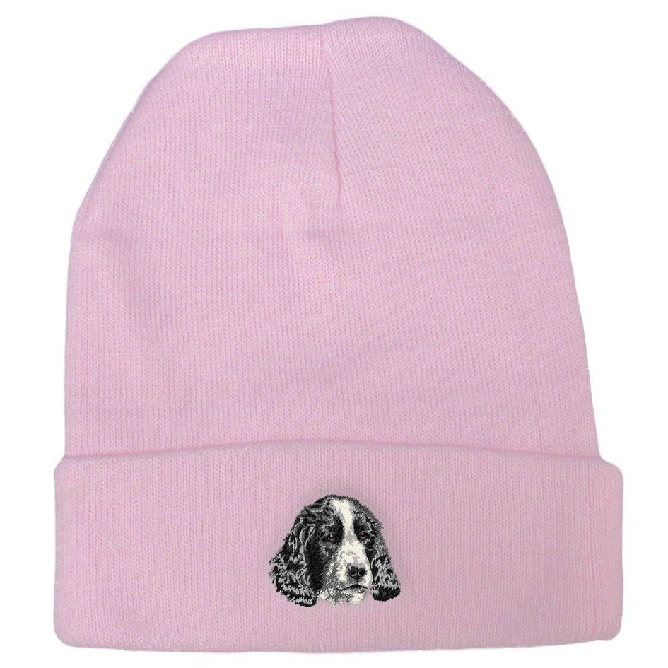 Embroidered Beanies Pink  English Cocker Spaniel DV377