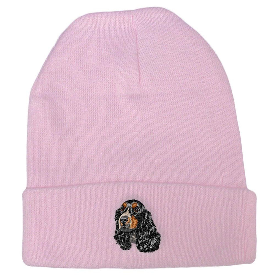 Embroidered Beanies Pink  English Cocker Spaniel DV414
