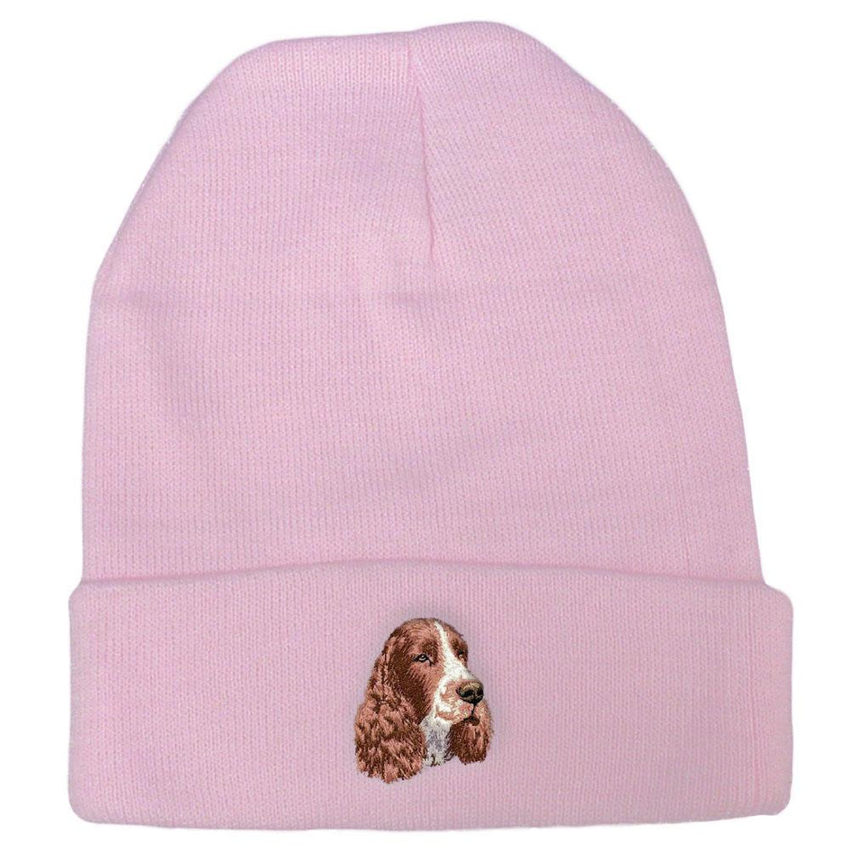 Embroidered Beanies Pink  English Springer Spaniel D130