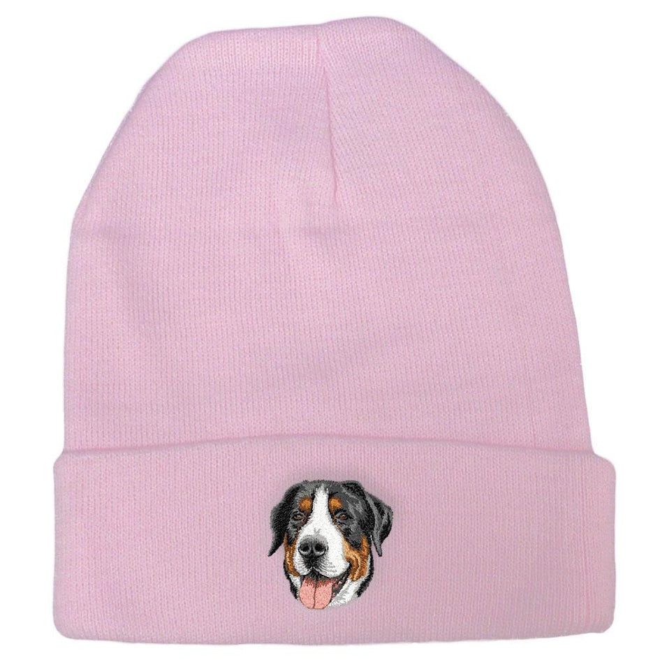 Embroidered Beanies Pink  Greater Swiss Mountain Dog DV379