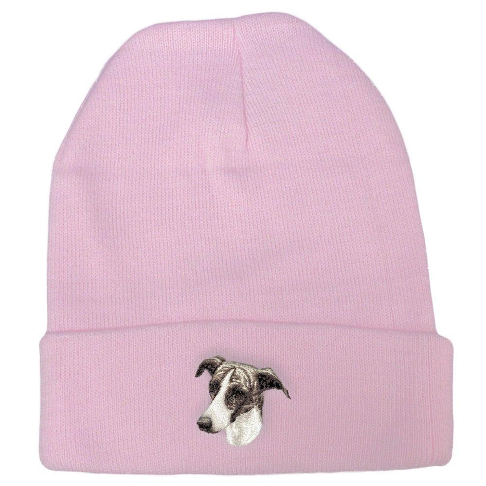 Embroidered Beanies Pink  Greyhound D69
