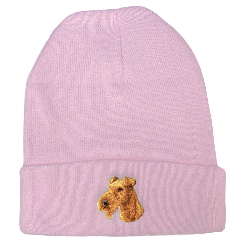 Embroidered Beanies Pink  Irish Terrier D89