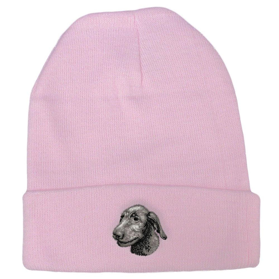 Embroidered Beanies Pink  Irish Wolfhound D75