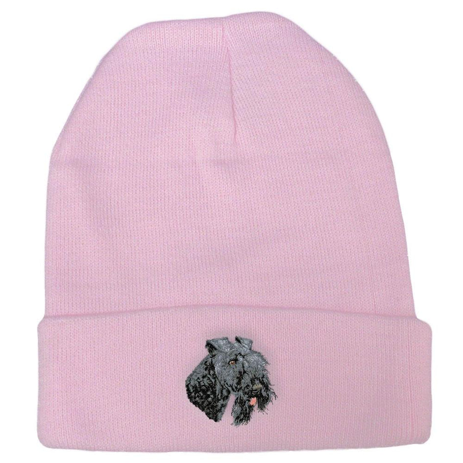 Embroidered Beanies Pink  Kerry Blue Terrier D74