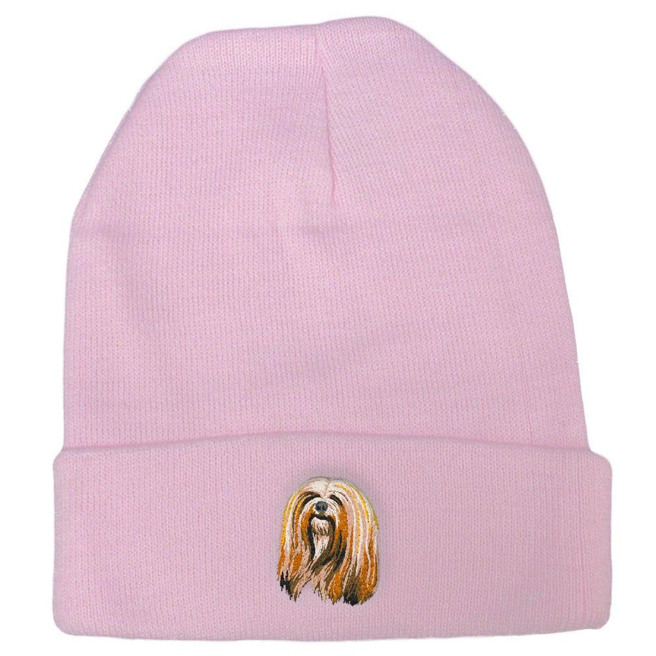 Embroidered Beanies Pink  Lhasa Apso DM161