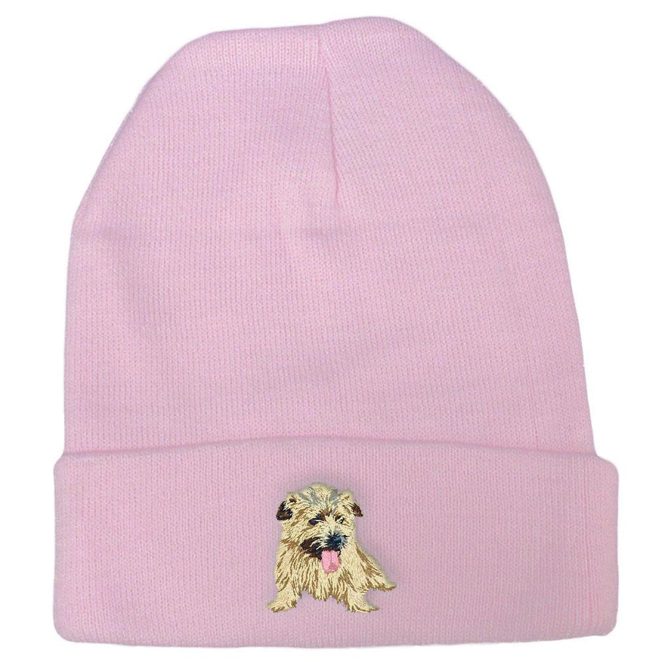Embroidered Beanies Pink  Norfolk Terrier DJ301