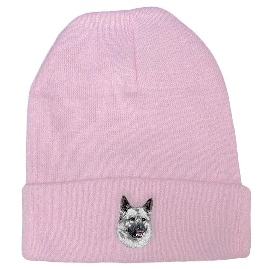Embroidered Beanies Pink  Norwegian Elkhound D144