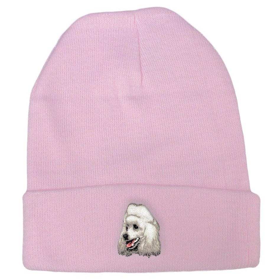 Embroidered Beanies Pink  Poodle D18