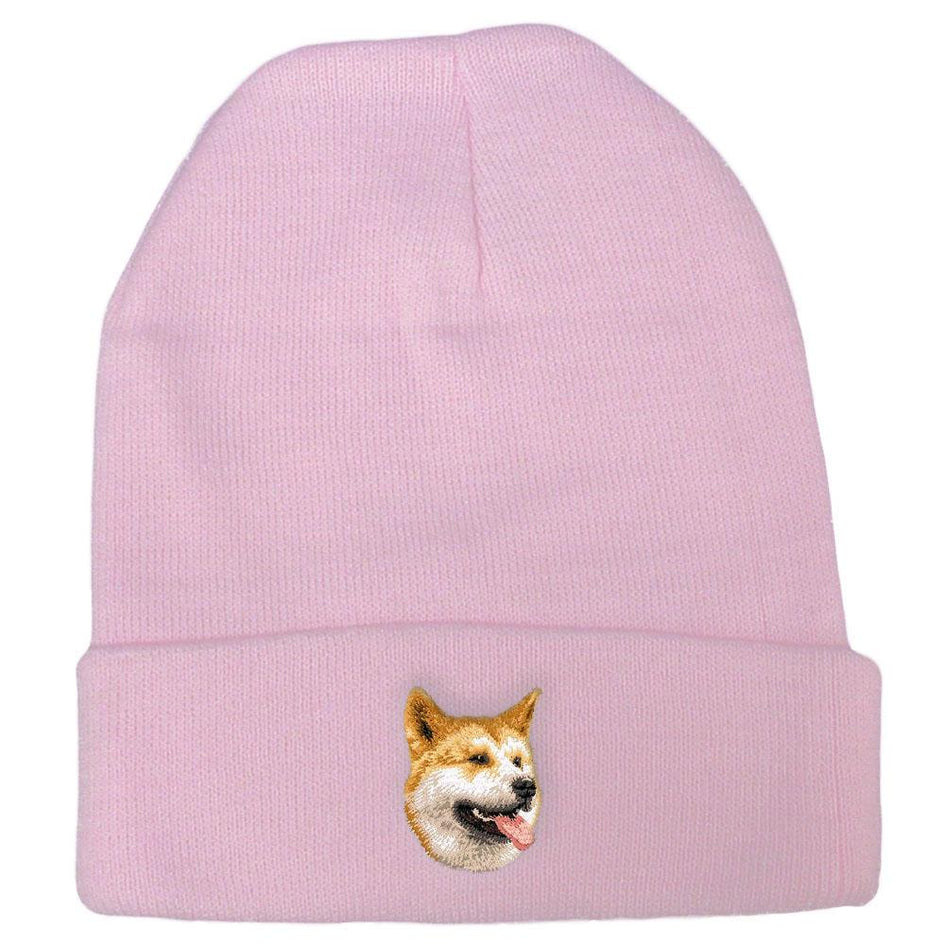 Embroidered Beanies Pink  Shiba Inu D91
