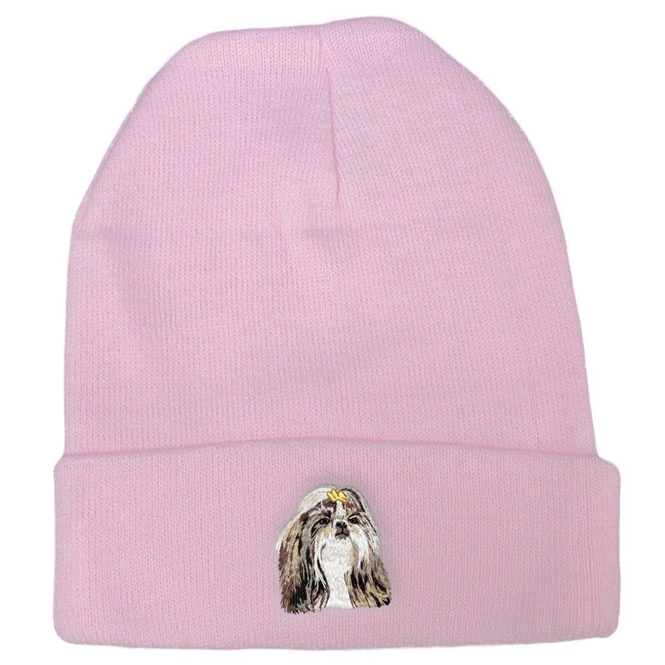Embroidered Beanies Pink  Shih Tzu DN390