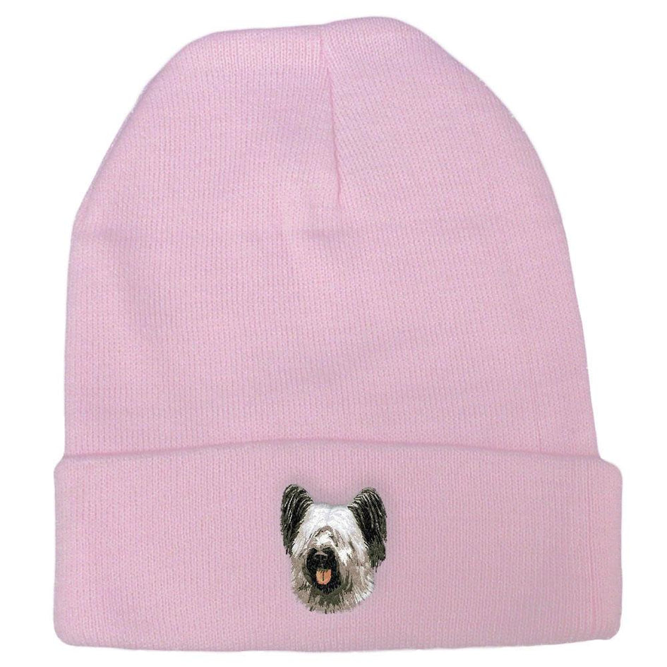 Embroidered Beanies Pink  Skye Terrier DN392