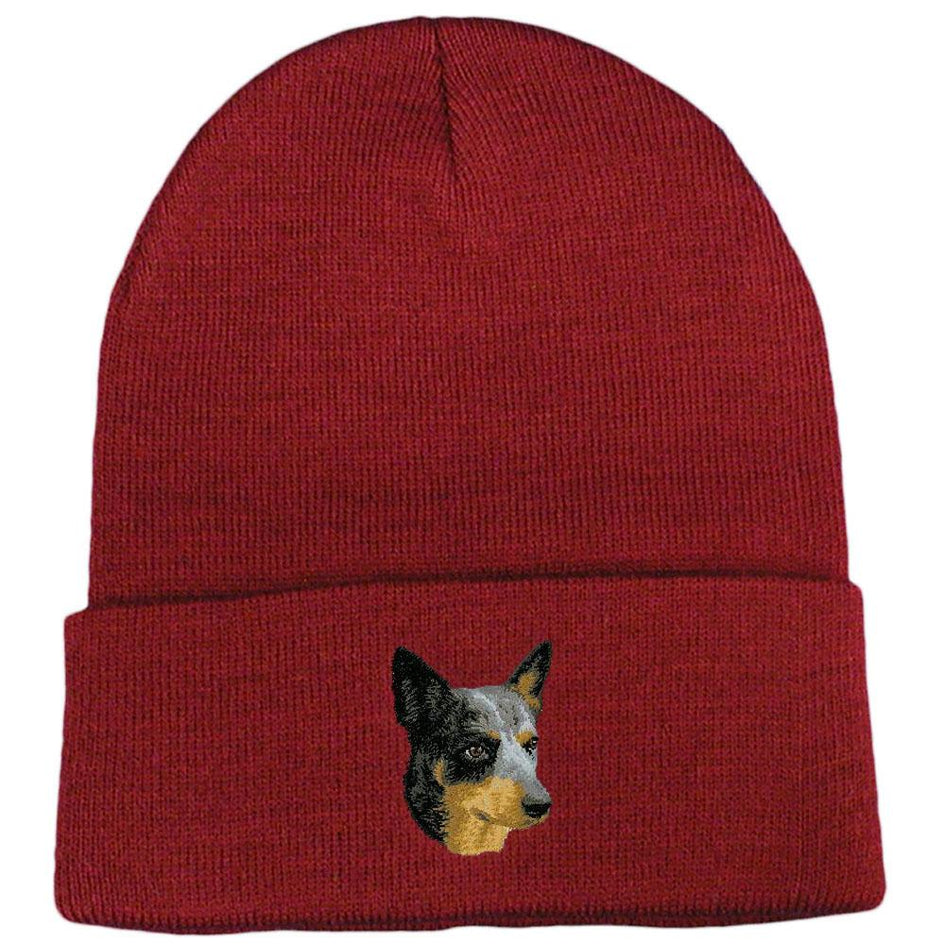 Embroidered Beanies Maroon  Australian Cattle Dog D99