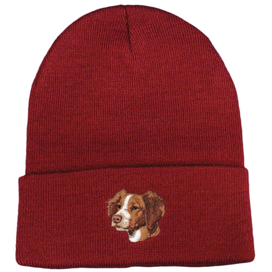 Embroidered Beanies Maroon  Brittany D102