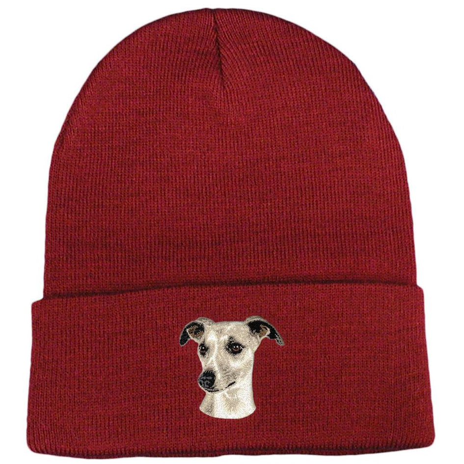 Embroidered Beanies Maroon  Whippet D65