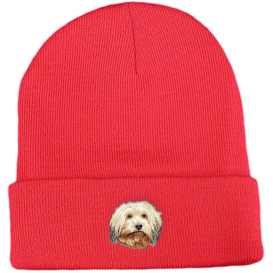 Embroidered Beanies Red  Havanese DV372