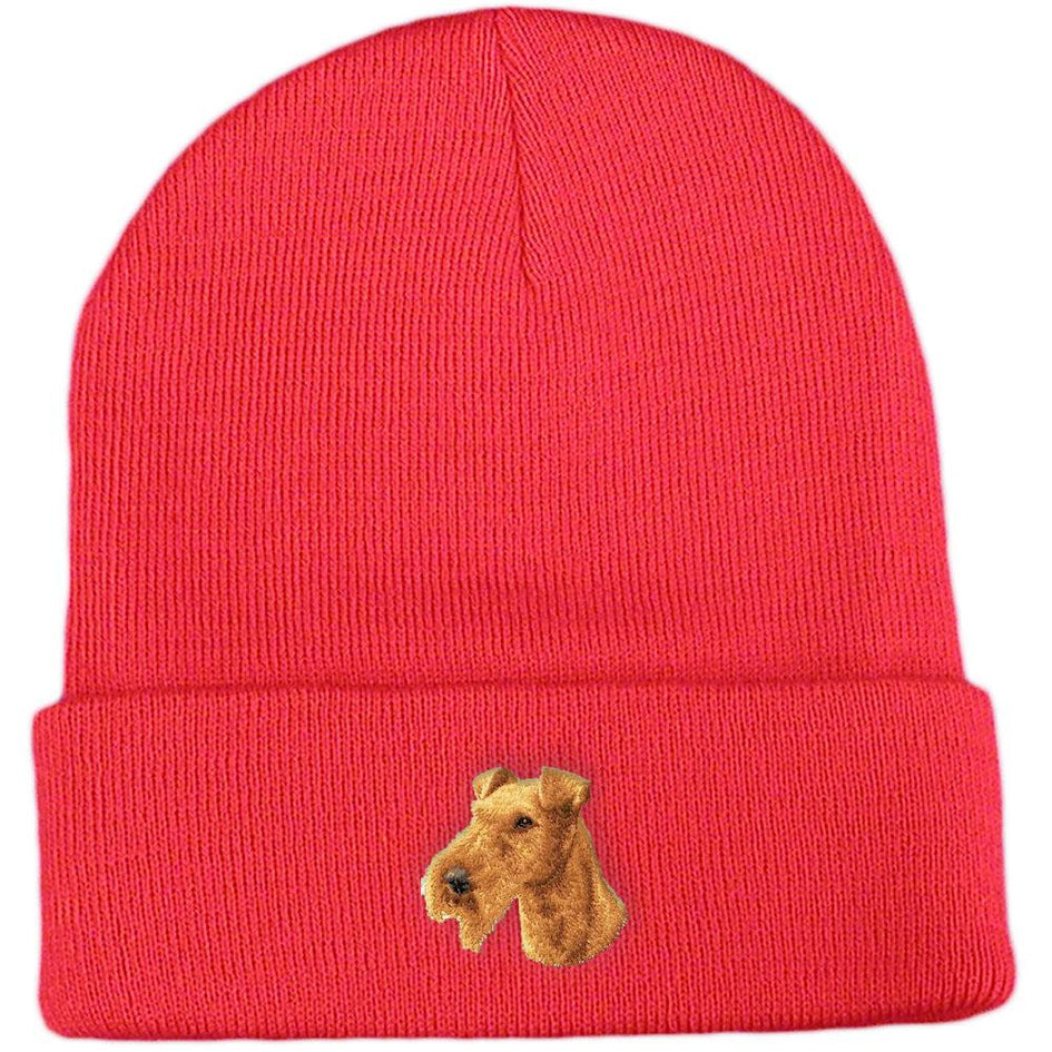 Embroidered Beanies Red  Irish Terrier D89