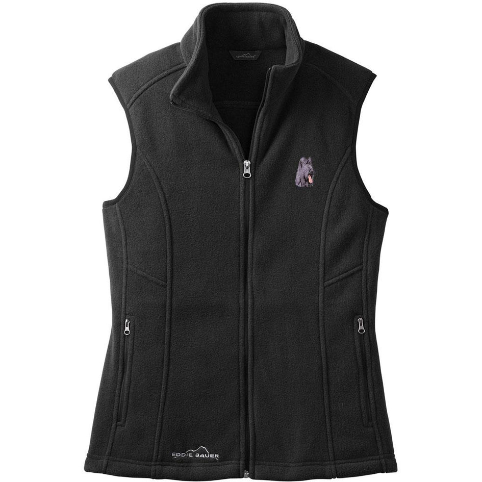 Embroidered Ladies Fleece Vests Black 3X Large Briard D72