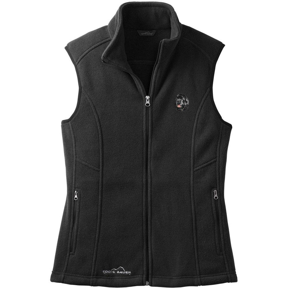 Embroidered Ladies Fleece Vests Black 3X Large Newfoundland DV469BLK