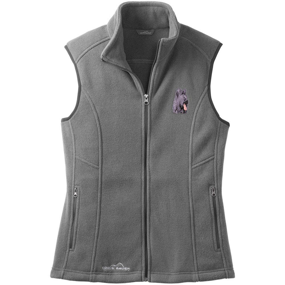 Embroidered Ladies Fleece Vests Gray 3X Large Briard D72
