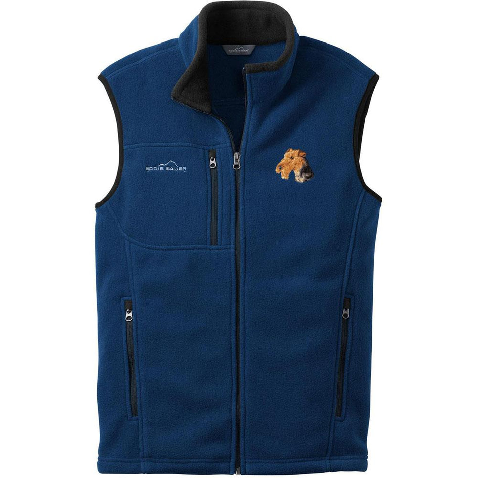 Embroidered Mens Fleece Vests Blackberry 3X Large Airedale Terrier D67