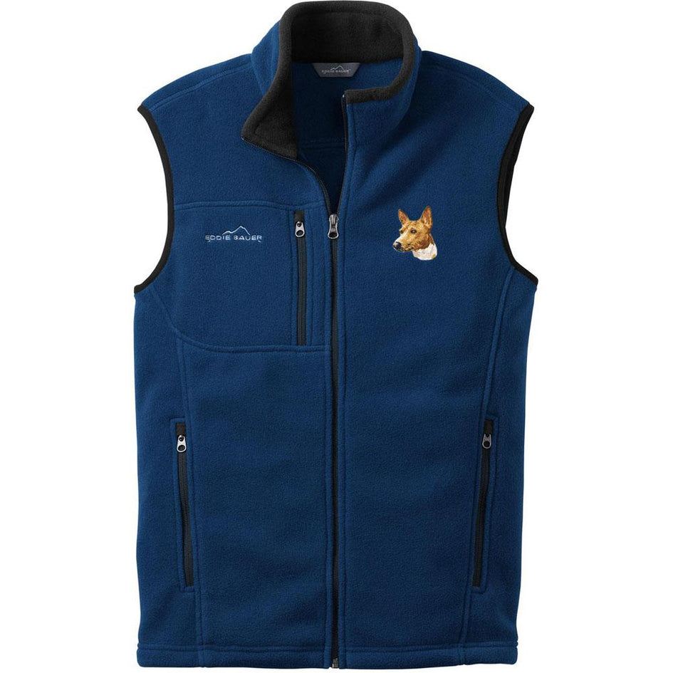 Embroidered Mens Fleece Vests Blackberry 3X Large Basenji DM171