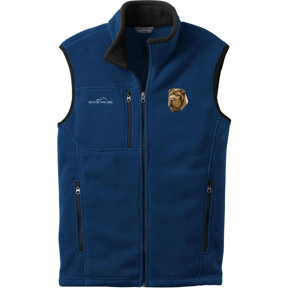 Embroidered Mens Fleece Vests Blackberry 3X Large Chinese Shar Pei D45