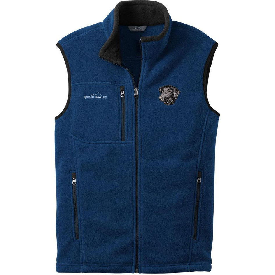 Embroidered Mens Fleece Vests Blackberry 3X Large Curly Coated Retriever D137