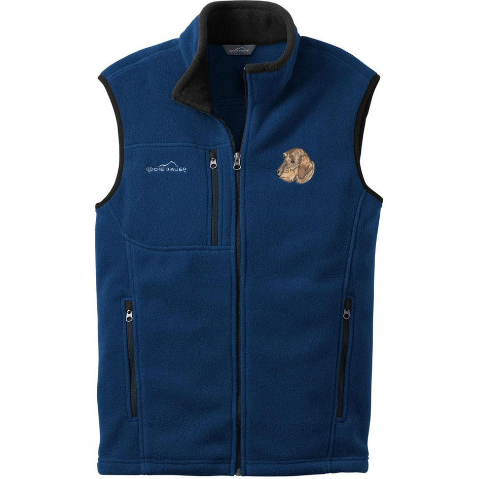 Embroidered Mens Fleece Vests Blackberry 3X Large Dachshund DV360