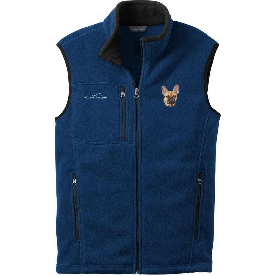 Embroidered Mens Fleece Vests Blackberry 3X Large French Bulldog DN333