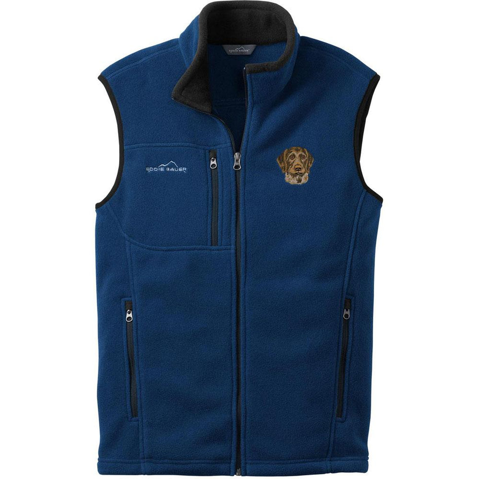 Embroidered Mens Fleece Vests Blackberry 3X Large German Wirehaired Pointer DV467
