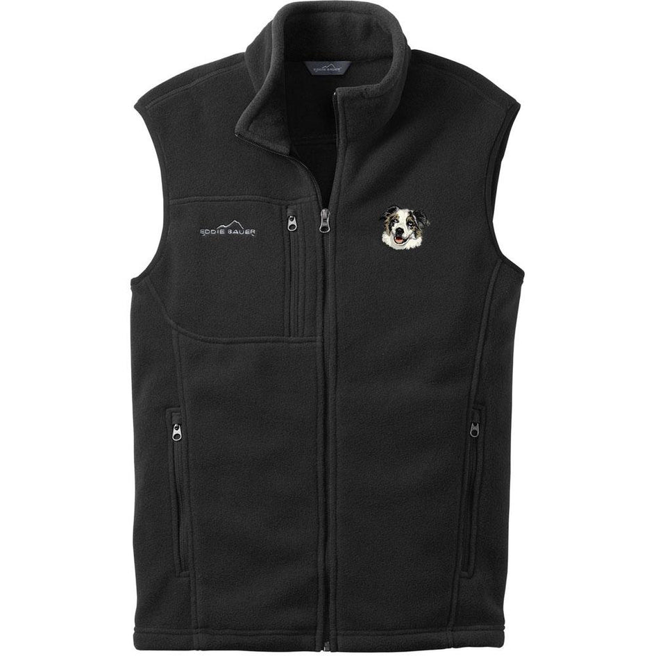 Embroidered Mens Fleece Vests Black 3X Large Australian Shepherd DV164