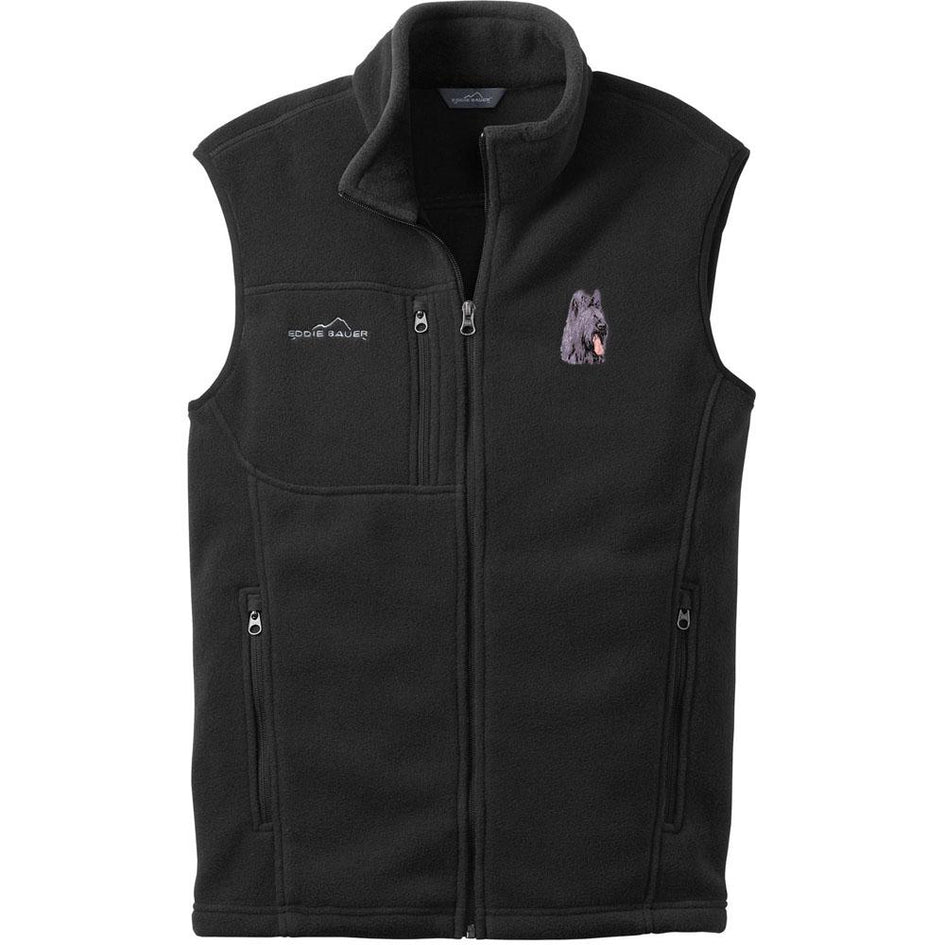 Embroidered Mens Fleece Vests Black 3X Large Briard D72