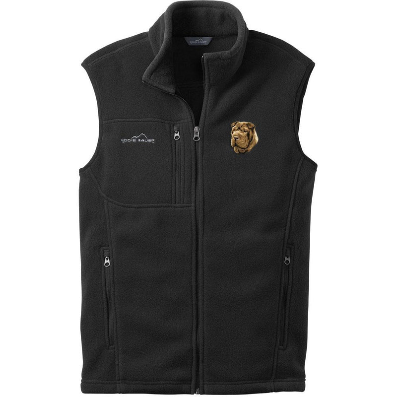 Chinese Shar-Pei Embroidered Mens Fleece Vest