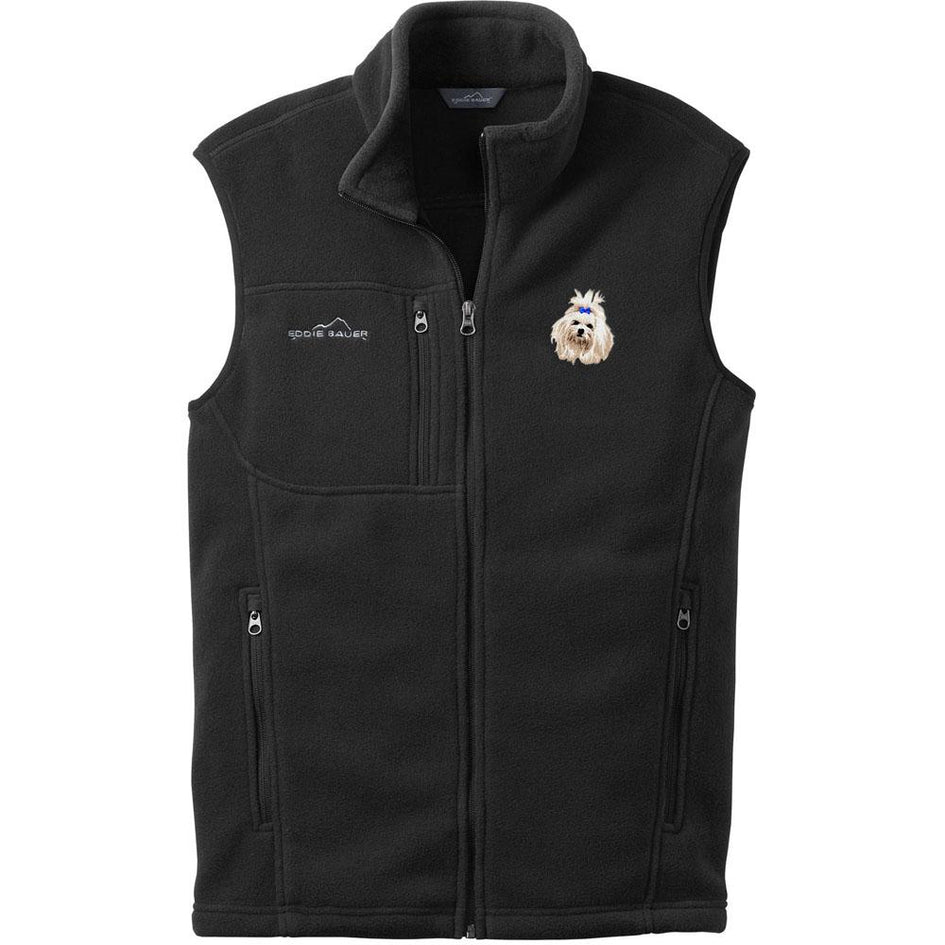 Embroidered Mens Fleece Vests Black 3X Large Maltese DM273