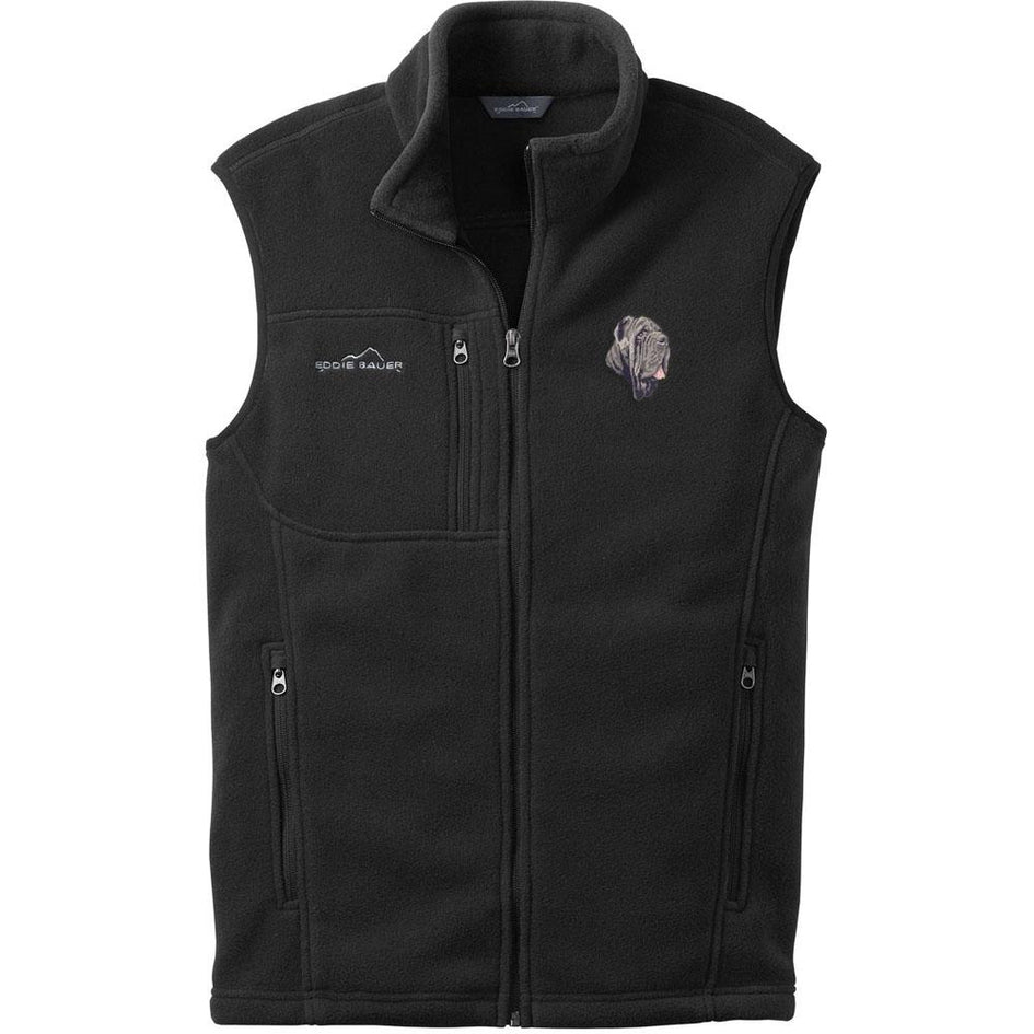Embroidered Mens Fleece Vests Black 3X Large Neapolitan Mastiff DM163