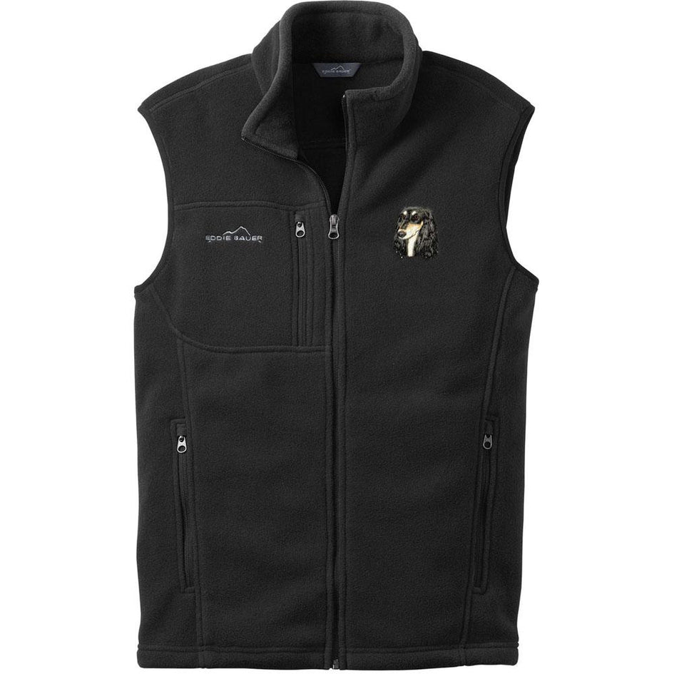 Embroidered Mens Fleece Vests Black 3X Large Saluki D76