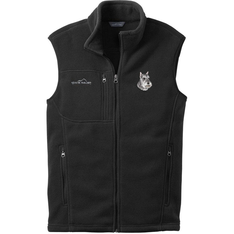 Embroidered Mens Fleece Vests Black 3X Large Schnauzer D133