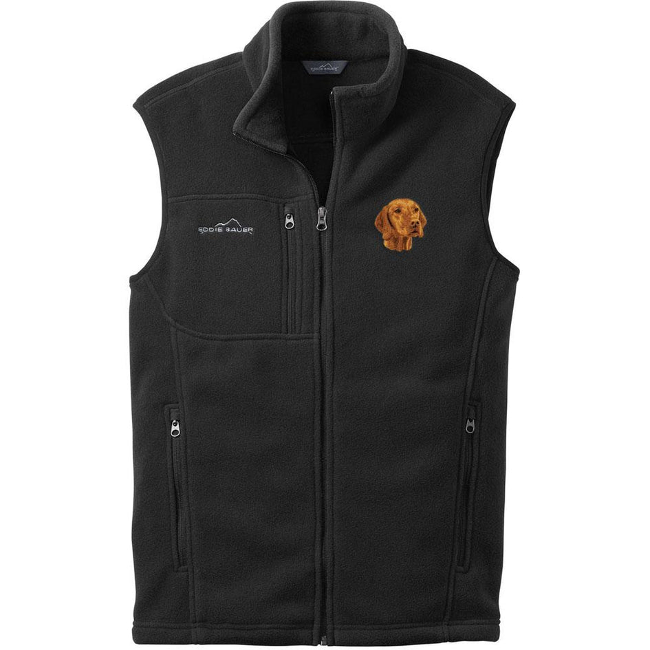 Embroidered Mens Fleece Vests Black 3X Large Vizsla D93