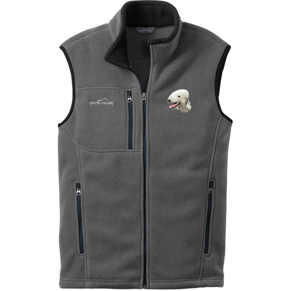 Embroidered Mens Fleece Vests Gray 3X Large Bedlington Terrier D35