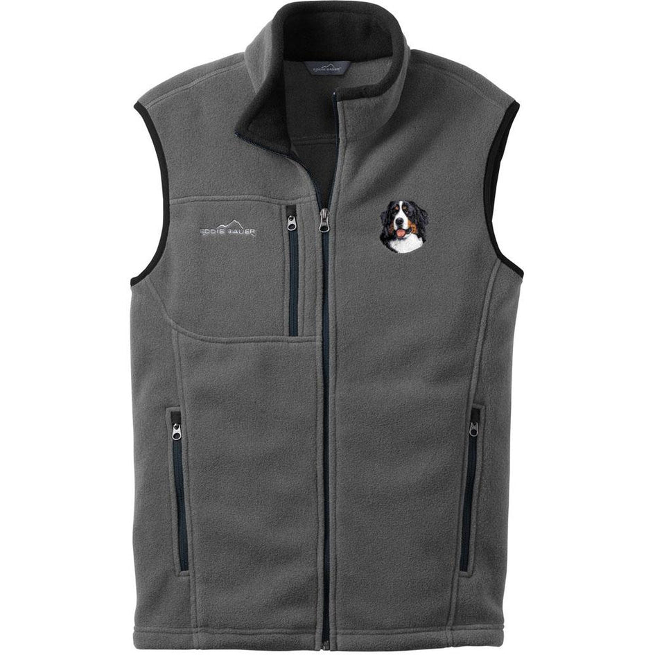 Embroidered Mens Fleece Vests Gray 3X Large Bernese Mountain Dog D13