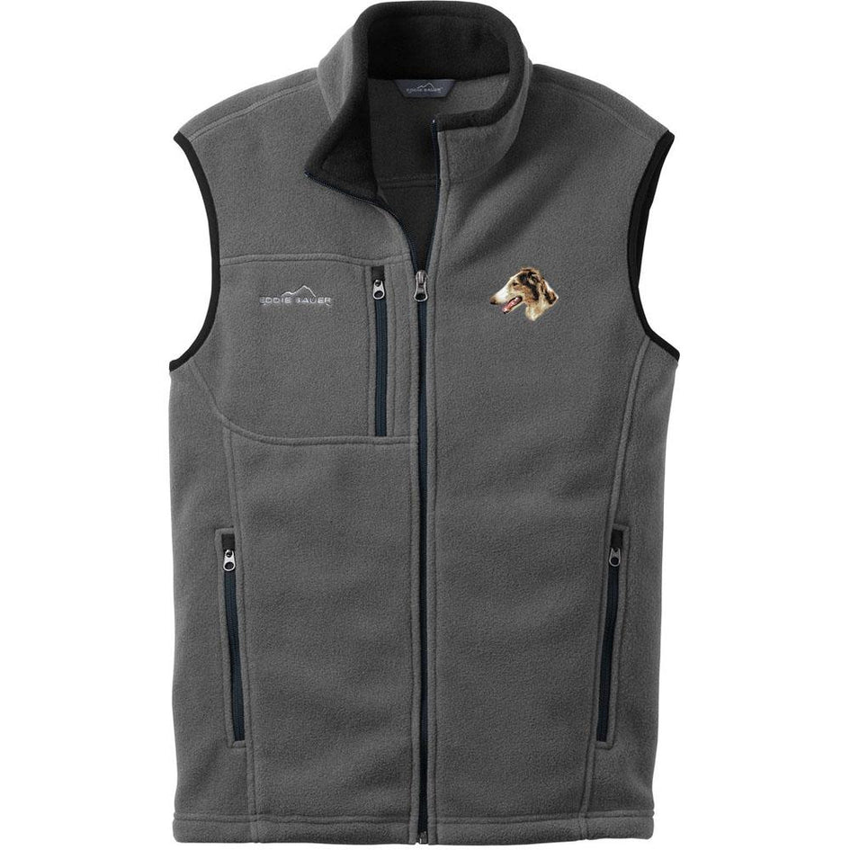 Embroidered Mens Fleece Vests Gray 3X Large Borzoi D43